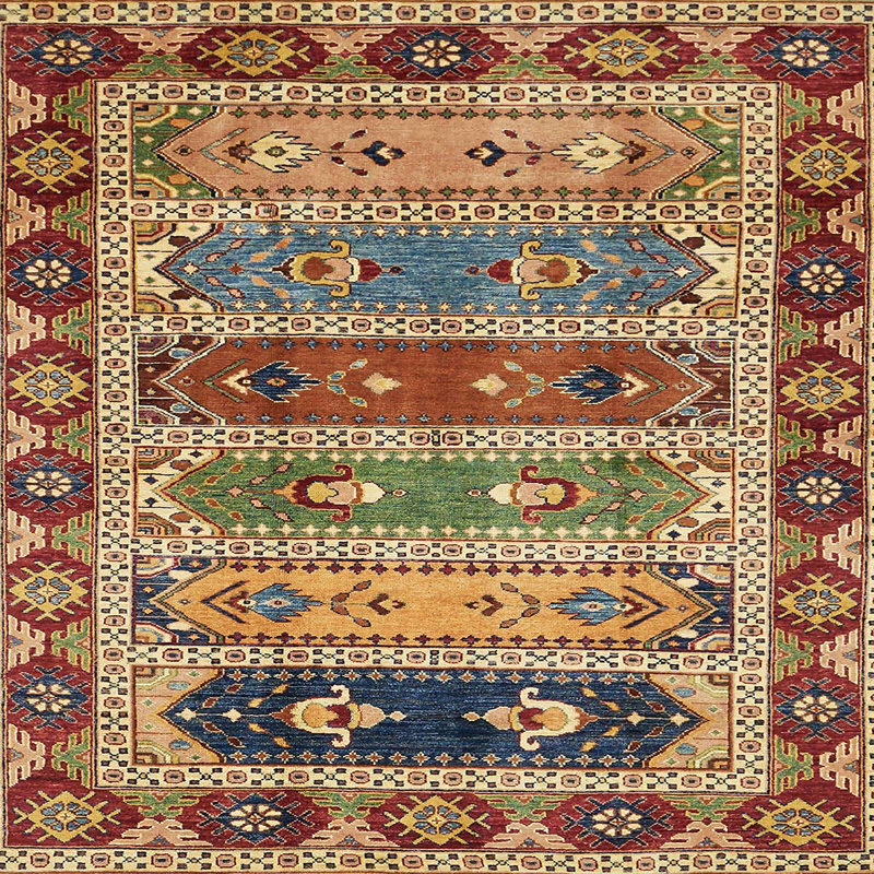 13 - Tapis abstrait moderne 596, Carré 8 pi