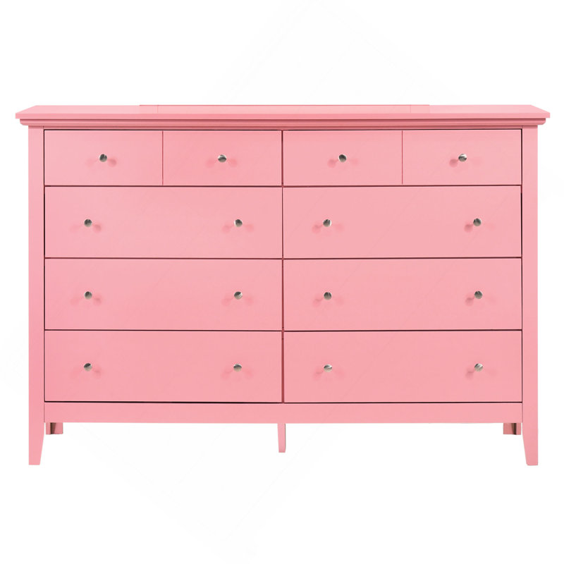 Commode de rangement avec boutons ronds pour espaces modernes, Rose