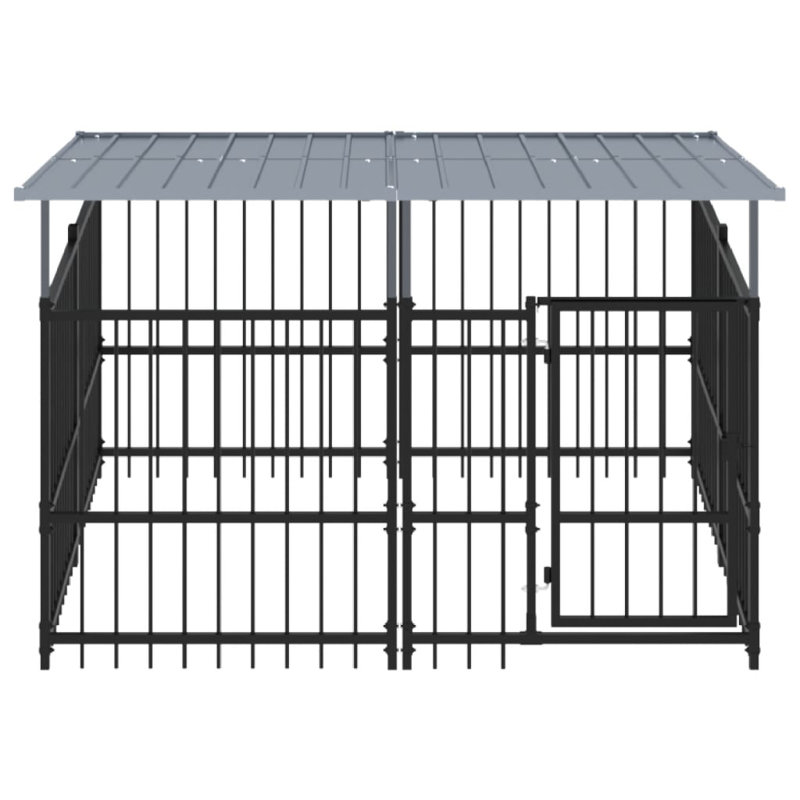 Finney Metal Kennel, 128cm H x 198cm W x 200cm D
