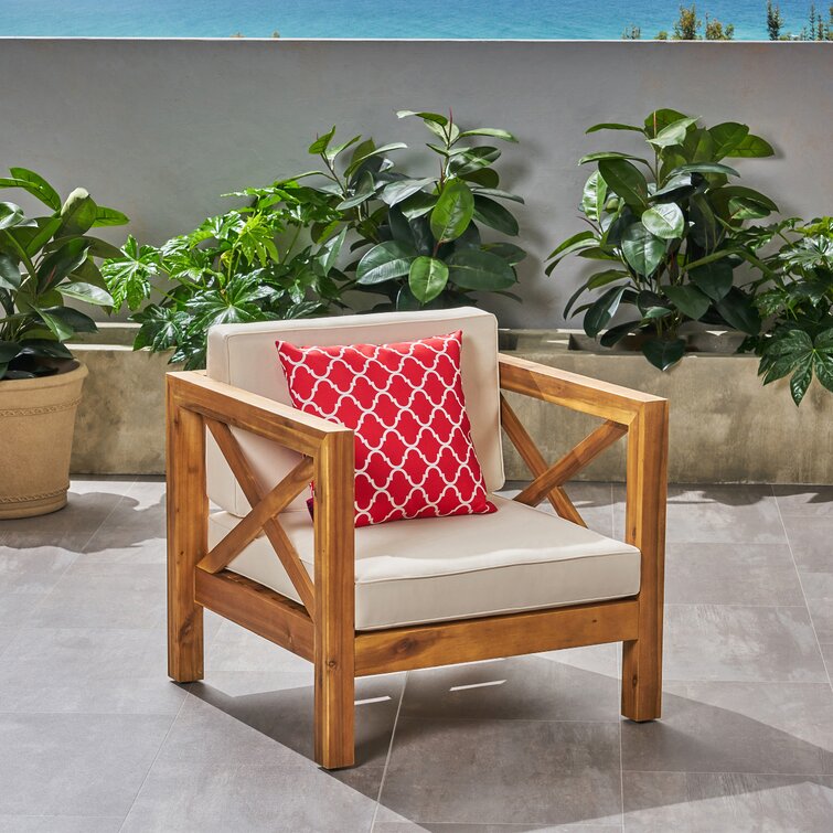 Highland Dunes Rashida Patio Chair with Cushions