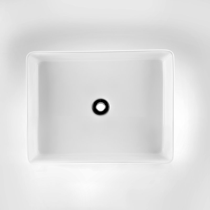 Lavabo de salle de bain rectangulaire en céramique pour bateau Ricasso