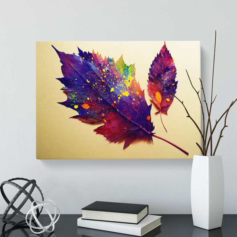 Paint Leaf Splash Vol.1 - Wrapped Canvas, 35cm H x 50cm W x 3cm D