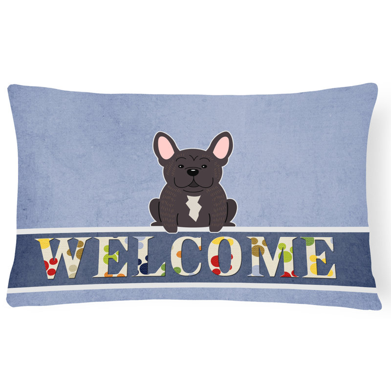 Coussin lombaire Welcome French Bulldog Brindle