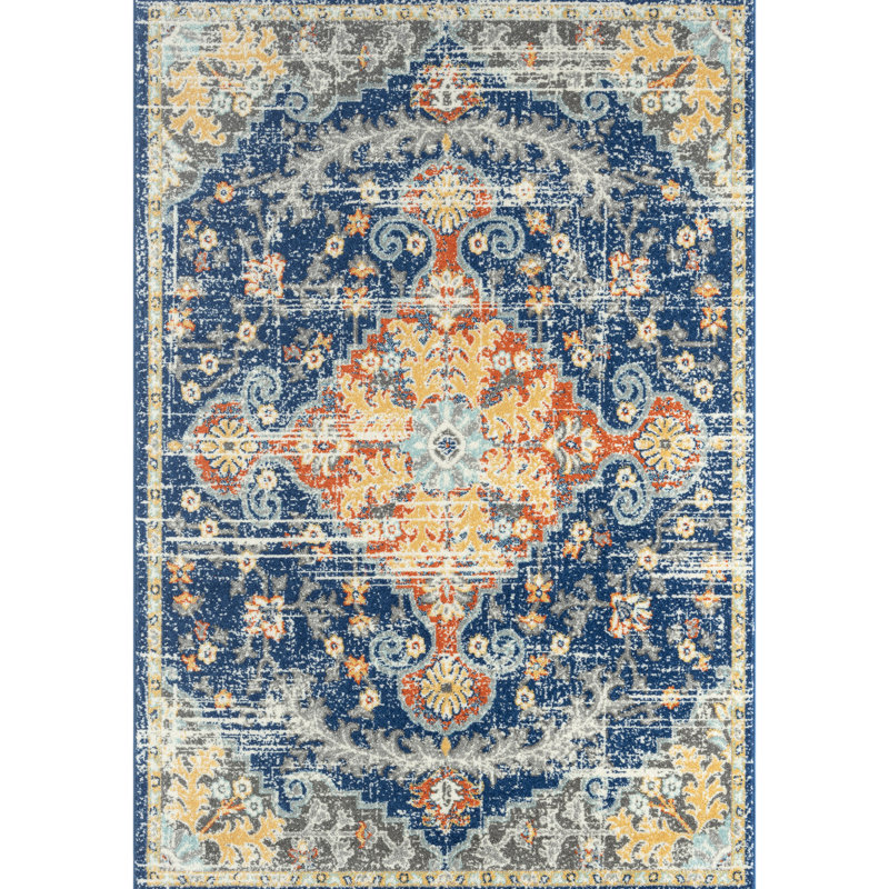 Tapis traditionnel multicolore CAS320A, Rectangle 7 pi 9 po x 10 pi 2 po