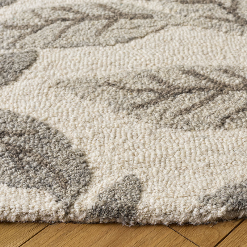 Tapis d'intérieur en laine touffeté à la main Jardin, Rond 6 pi 0 po x 6 pi 0 po