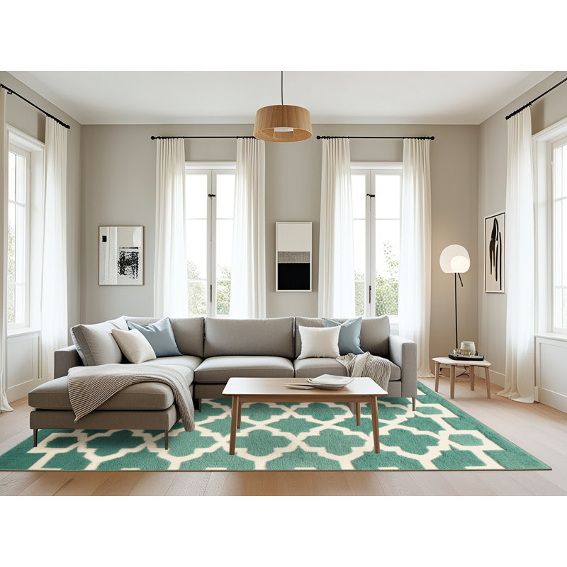 Tapis vert en treillis lavable à la machine, Rectangulaire 8 pi x 12 pi