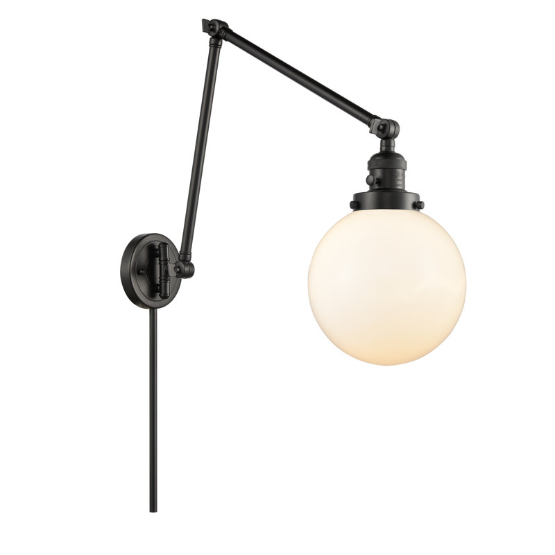 Chippewa Plug-in Swing Arm Sconce, LED, Matte White, Matte Black