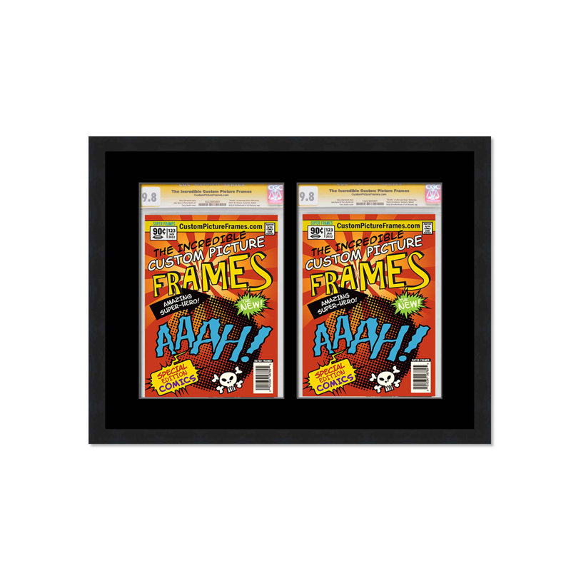 Wood Picture Frame with Mat, Black/Black
