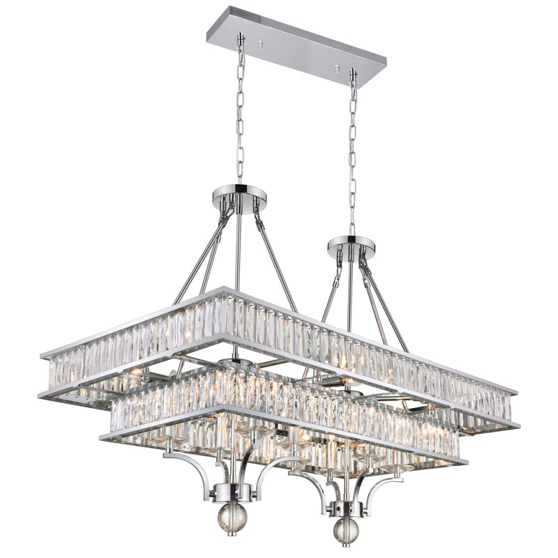 Seale 16 - Light Dimmable Tiered Chandelier, Chrome