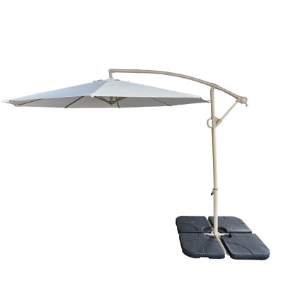 Parasol de marché extérieur, beige, décalé de 10 pi, cadre de haute qualité, parasol à rotation multiple pour un plaisir unique avec conception de banane unique, fabrication, auvent, pique-niques faciles à installer et terrasses de piscine