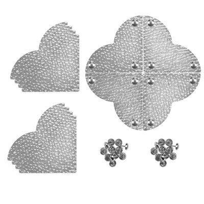 Dritz Home Textured Quatrefoil Corners, Large, 3 Pack, Nickel