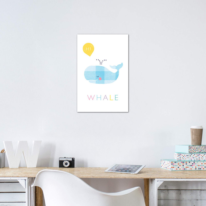 «W Is for Whale» - impression, Toile tendue, Pas de tapis, H 12 po x l 8 po x P 0,75 po