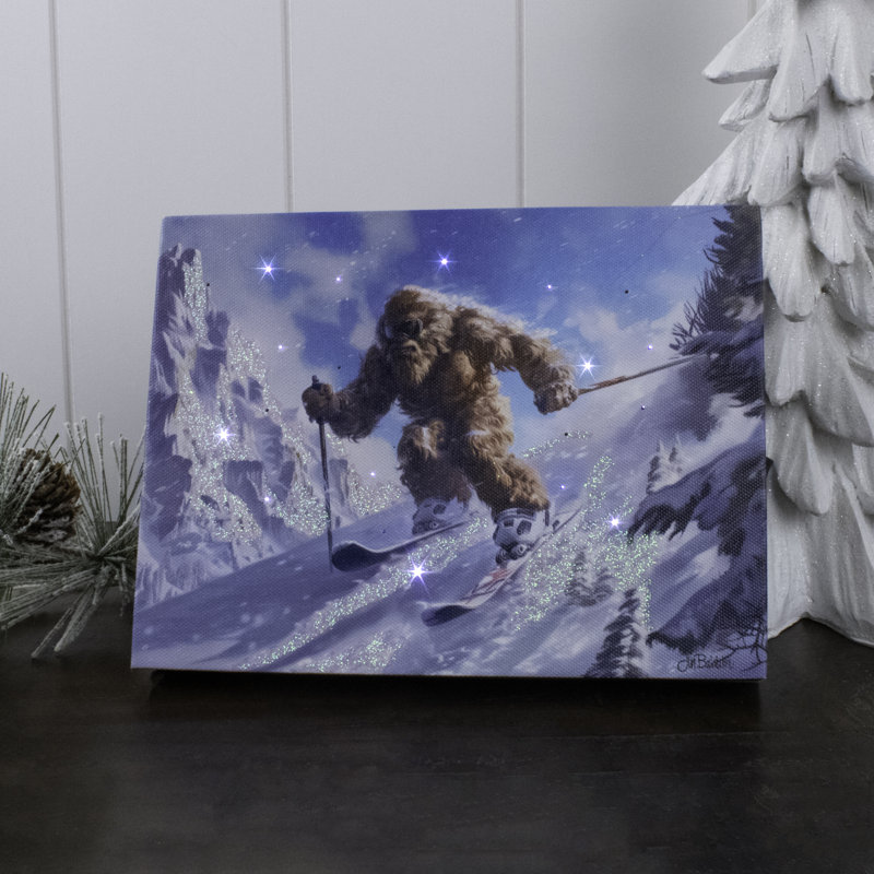 Ski Squatch 8x6 Lighted Tabletop Canvas
