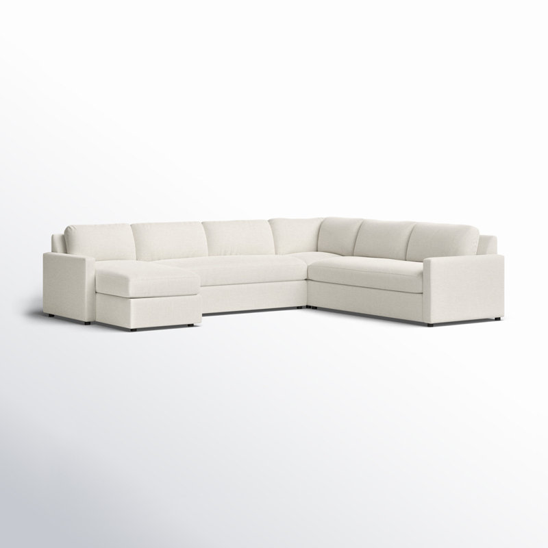 Canapé modulaire large de 150 po Damari, Chenille Nompton Snow Crypton®, Face à la gauche