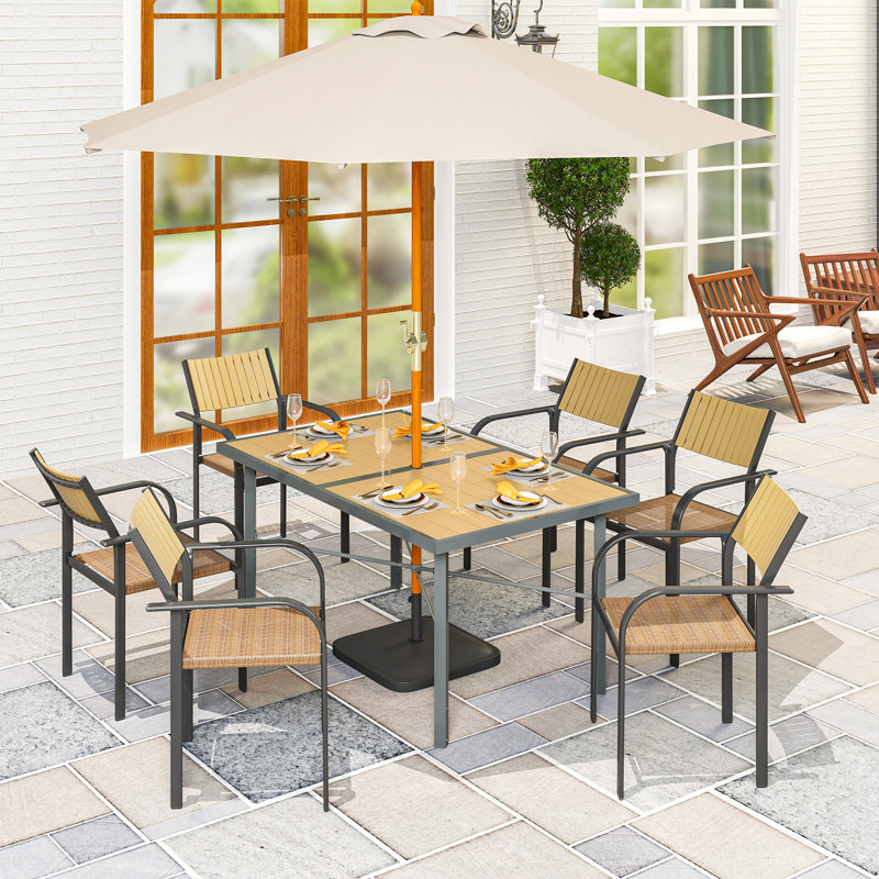 Rectangular Metal Outdoor Dining Table , 150.00cm cm W 90.00cm cm D