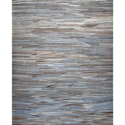 Grand tapis kilim à rayures statiques de la collection nazmiyal 13 pi x 16 pi