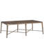 Emperador 56" Wide Dark Emperador Natural Stone Top Dusty Bronze Base Cocktail Table