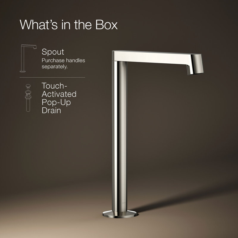 Components Tallbathroom Sink Spout with Row Design, Vibrant Polished Nickel