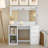 Lala Elegant 4-Drawer and 2-Niche Makeup Vanity Desk with Ample Storage and Mirror