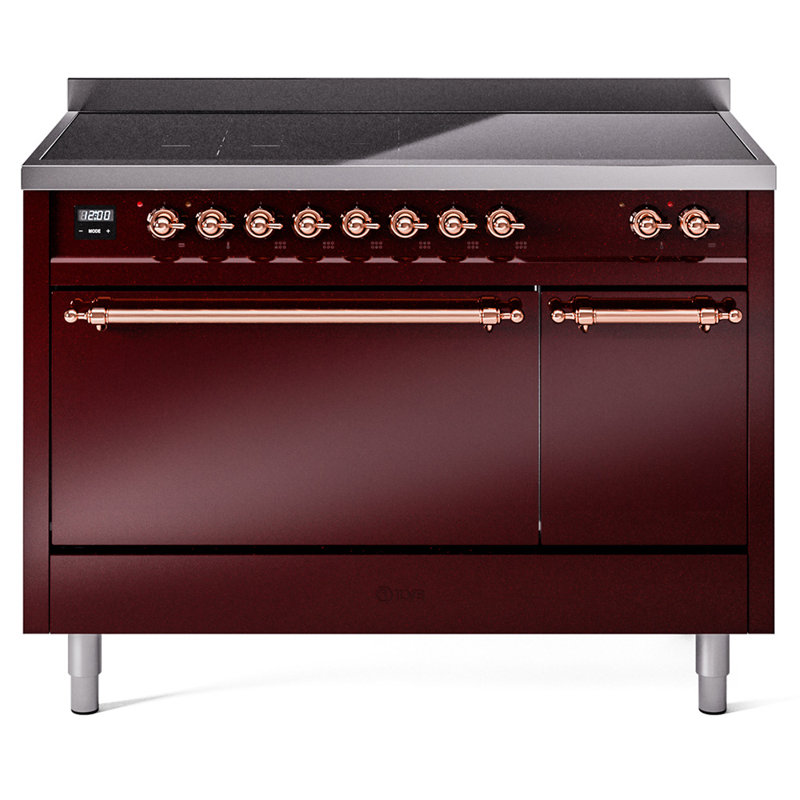 ILVE Nostalgie II 48 in Induction Range, Burgundy/Copper
