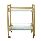 Baylor Lucite and Stainless Steel Serving Bar Cart