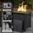 Apryl Rectangle Iron Propane Fire Pit Table with Lid