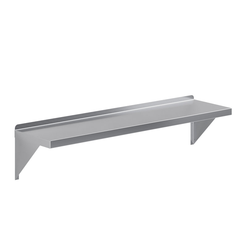 48" Long Stainless Steel Wall Shelf with Brackets