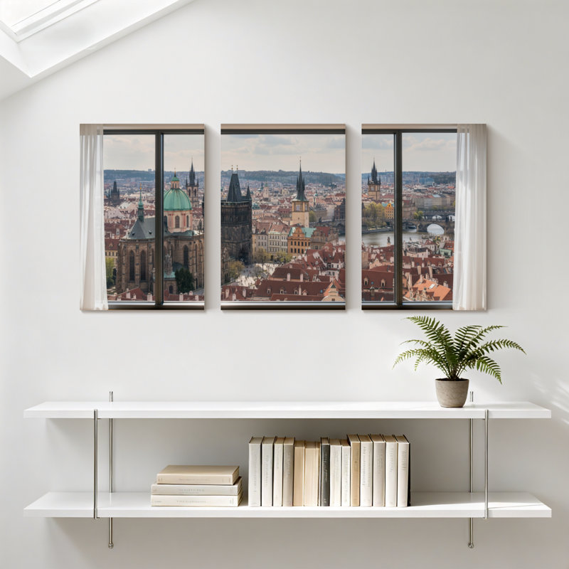 Ensemble de 3 reproductions d'art sur toile, "Scenic & Cityscapes", H 36 po x l 72 po