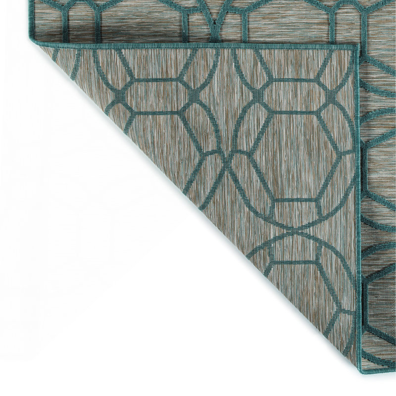 Contemporain, transitionnel, géométrique, texturé, coupe-boucle, Tapis de couloir 2 pi x 6 pi