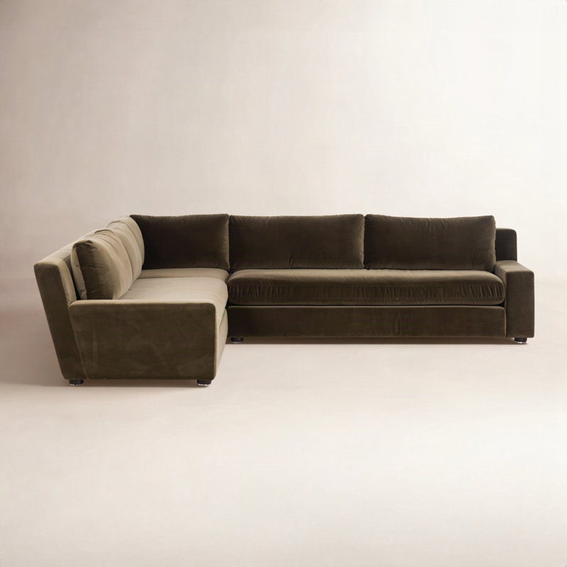 Yelena Sectional, Surrey Olive Performance Velvet