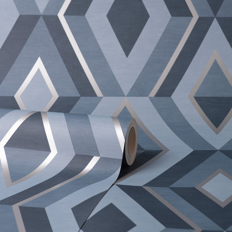 Clinard Geometric Roll, Blue