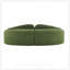 Canapé courbé à quatre places entièrement comprimé avec dossier amovible, tissu chenille doux et style rétro pour les petits espaces-93691011