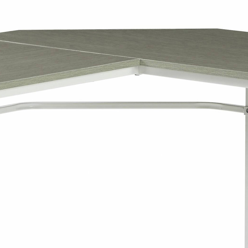 Bureau d'ordinateur en L gris et blanc