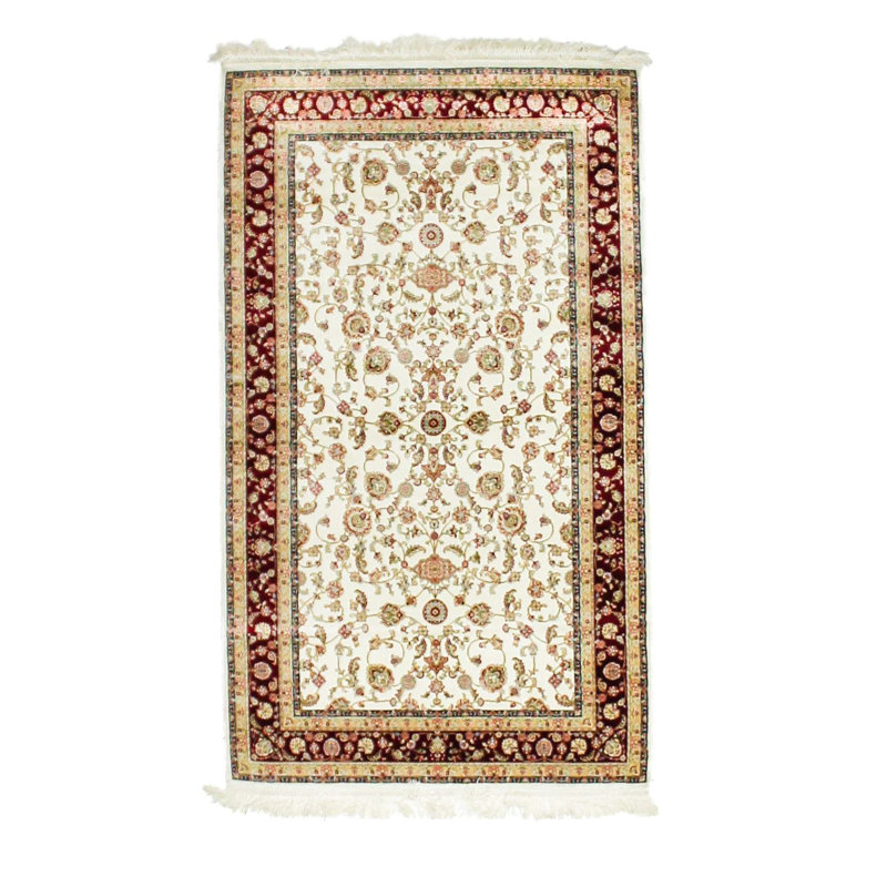 Tapis turc ivoire et rouge 3x5