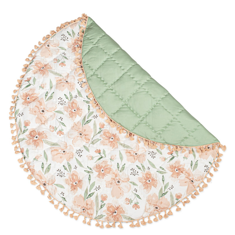 Floral Pattern 40"x40" 100% Cotton Baby Playmat by Crane Baby