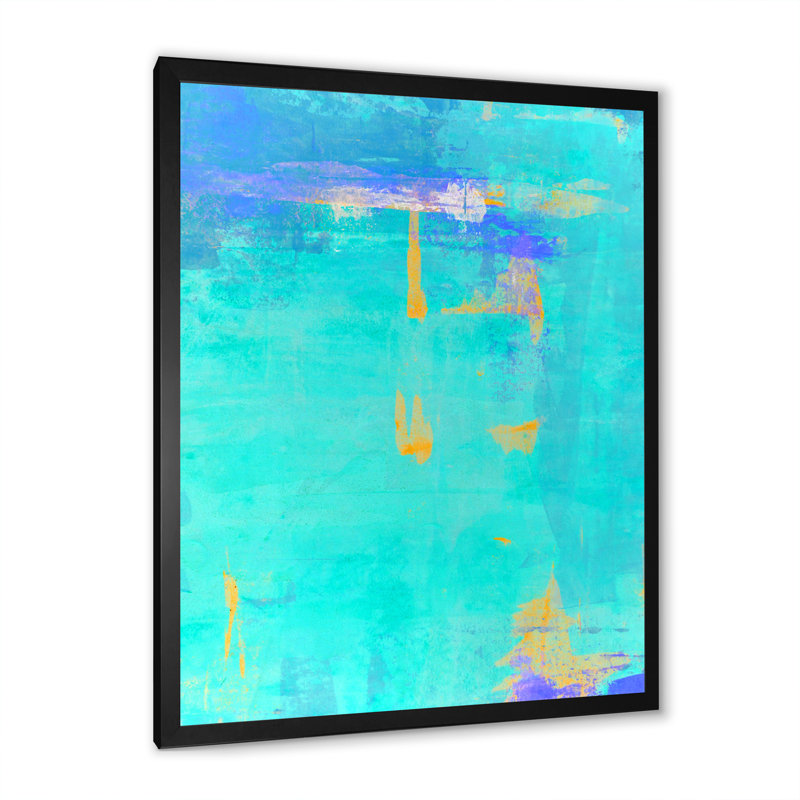 Art moderne gris et bleu II 2FDP47770, Toile encadrée noire, H 20 po x l 12 po x P 1 po