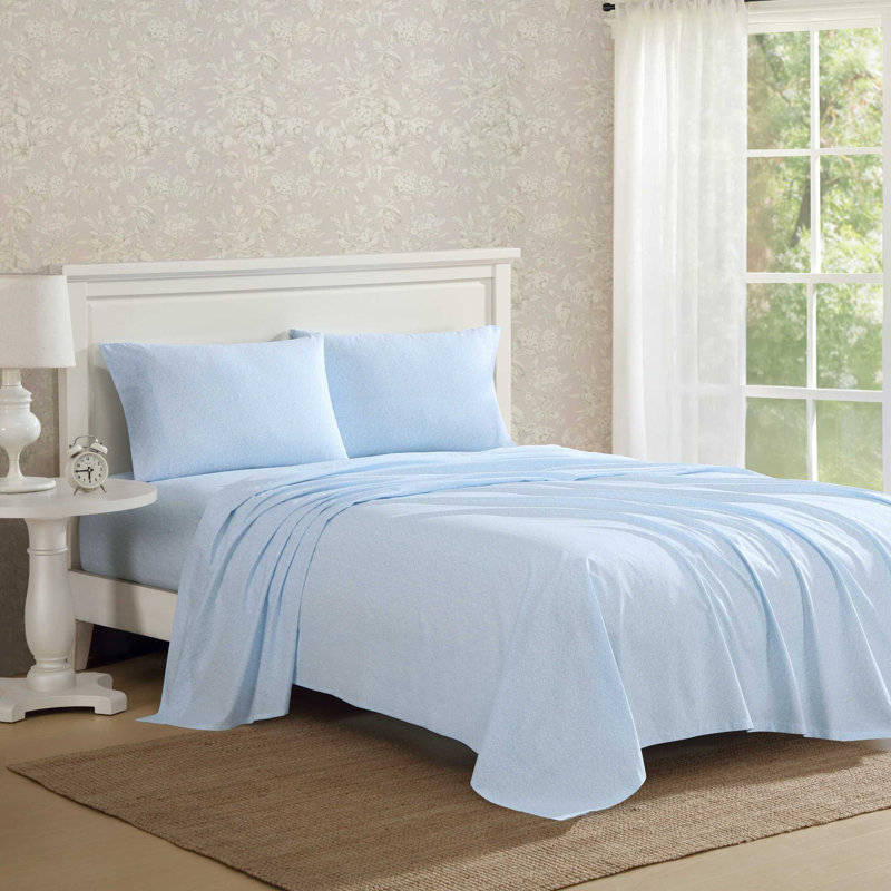 Ensemble de draps en percale de coton Percale Novelty Laura Ashley, Ensemble de draps pour grand lit avec deux taies d