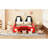 Red Twin Size Bed With Race Car-shaped Construction And Wheels, Comfort Combined Platform Wheels Car Design, Stable Comfortable Resting-2060565063