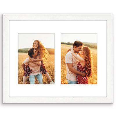 Merranda 11x14 Double Picture Frame - Fits Two 5x7 Photos with Mat - Shatter-Resistant Glass