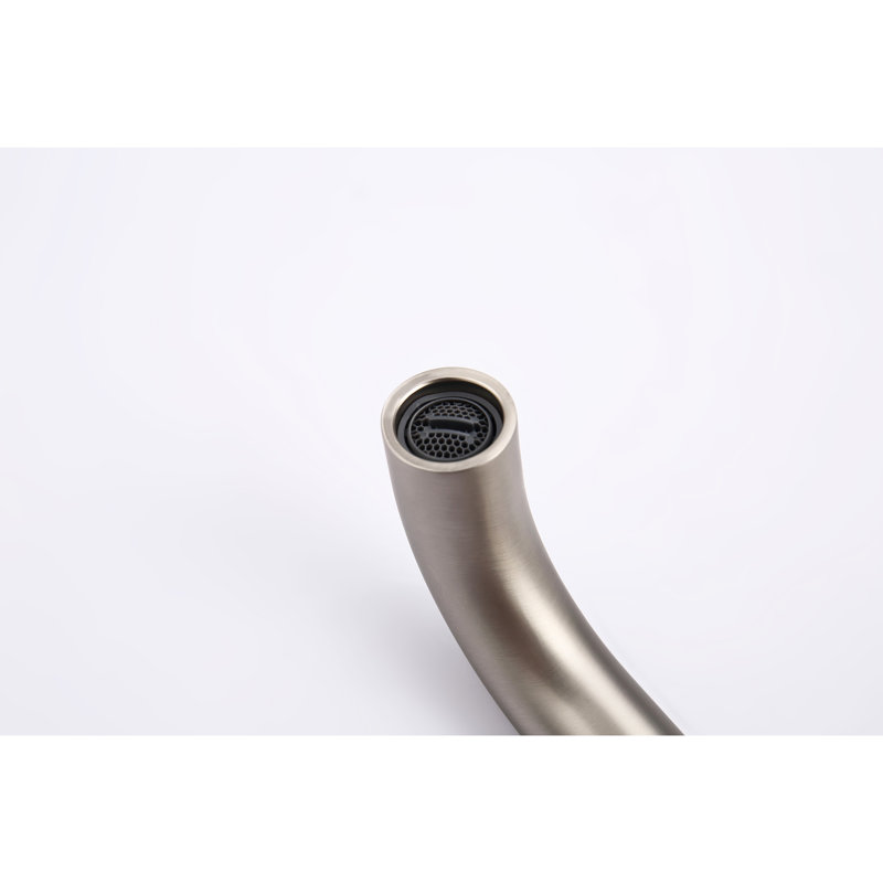 Robinet mural pour salle de bain, nickel brossé, fabrication en laiton massif, 2 trous, poids de 3,8 lb, robinet de qualité supérieure, matériau métallique, poignée à levier, portée de bec de 7,6 po, lisse