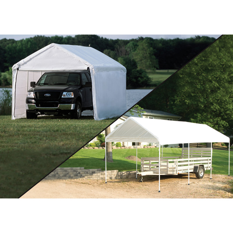 White 10 x 20 ft Steel Frame Outdoor Canopy Tent