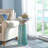 Glass and Wood Accent Table with Tapered Base and Modern Design