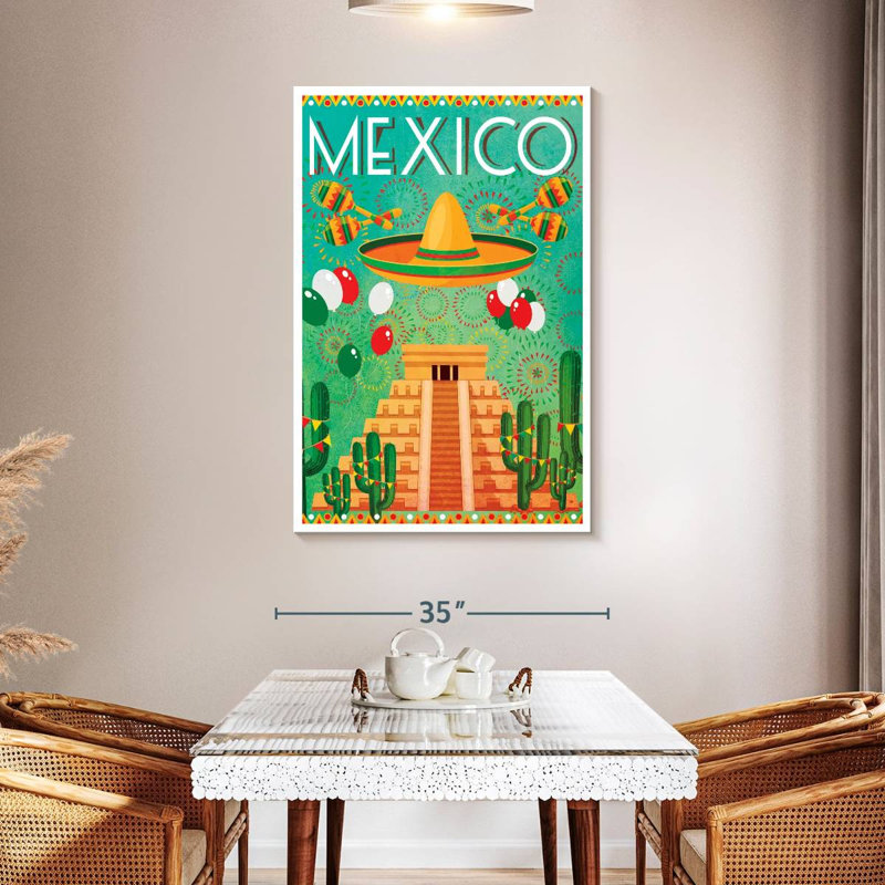 Affiche rétro Mexique, Mexique, H 48 po x l 32 po