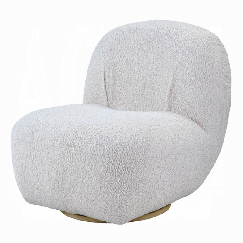 Fauteuil d'appoint Yedaid avec pivot, Blanc