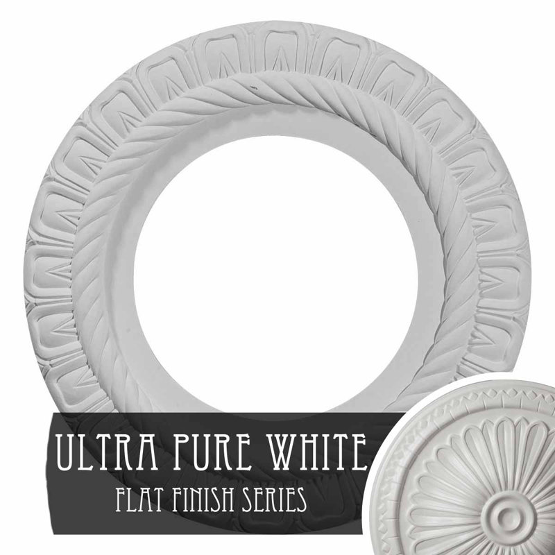 Médaillon de plafond H 10,6 po x l 10,6 po x P 0,5 po Claremont, Blanc ultra pur