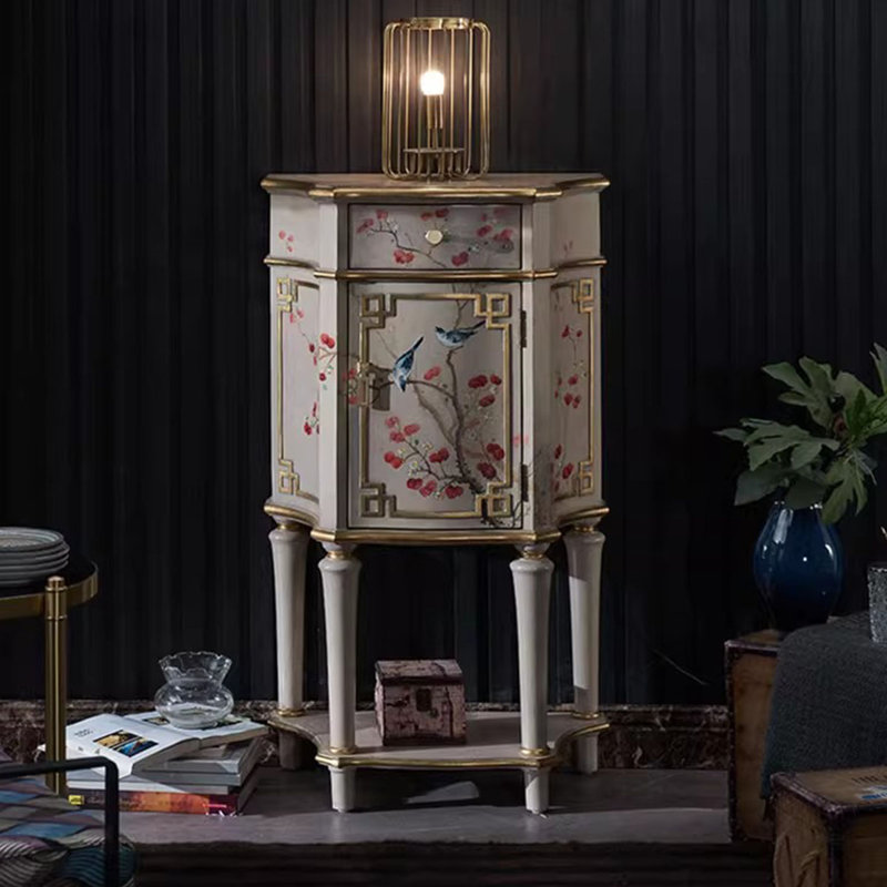 Armoire de coin en bois massif