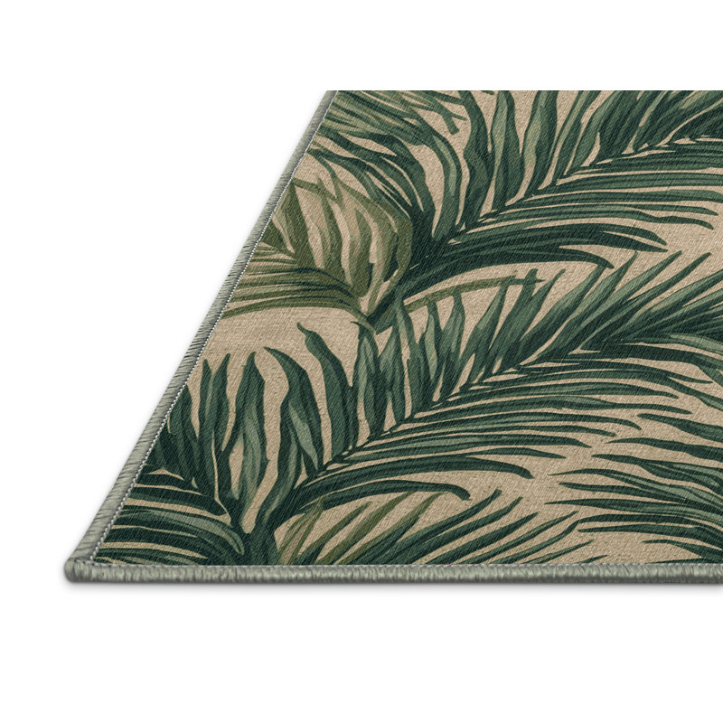  Tapis hawaïen lavable Palm Fronds, Rectangle 7 pi x 9 pi