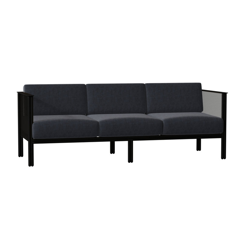 Jax Outdoor 3 - Seat Patio Sofa, Textured Black, Canvas Bird's Eye Sunbrella® Canvas