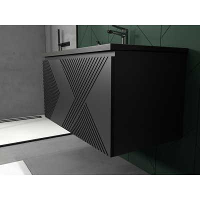 Brui 29.5" Wall-Mounted Single Bathroom Vanity Set