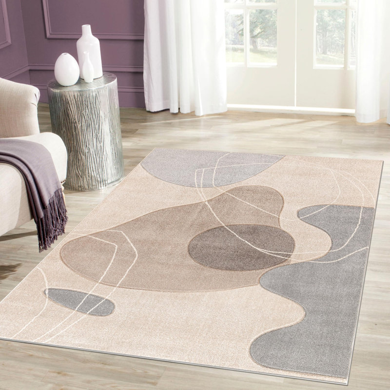 Paillasson 2X3 Ft Premium Premium | Petit tapis moderne pour la décoration de plancher | Beige bleu